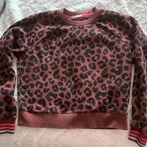 Marine Layer Anytime leopard crew neck Sweatshirt Small